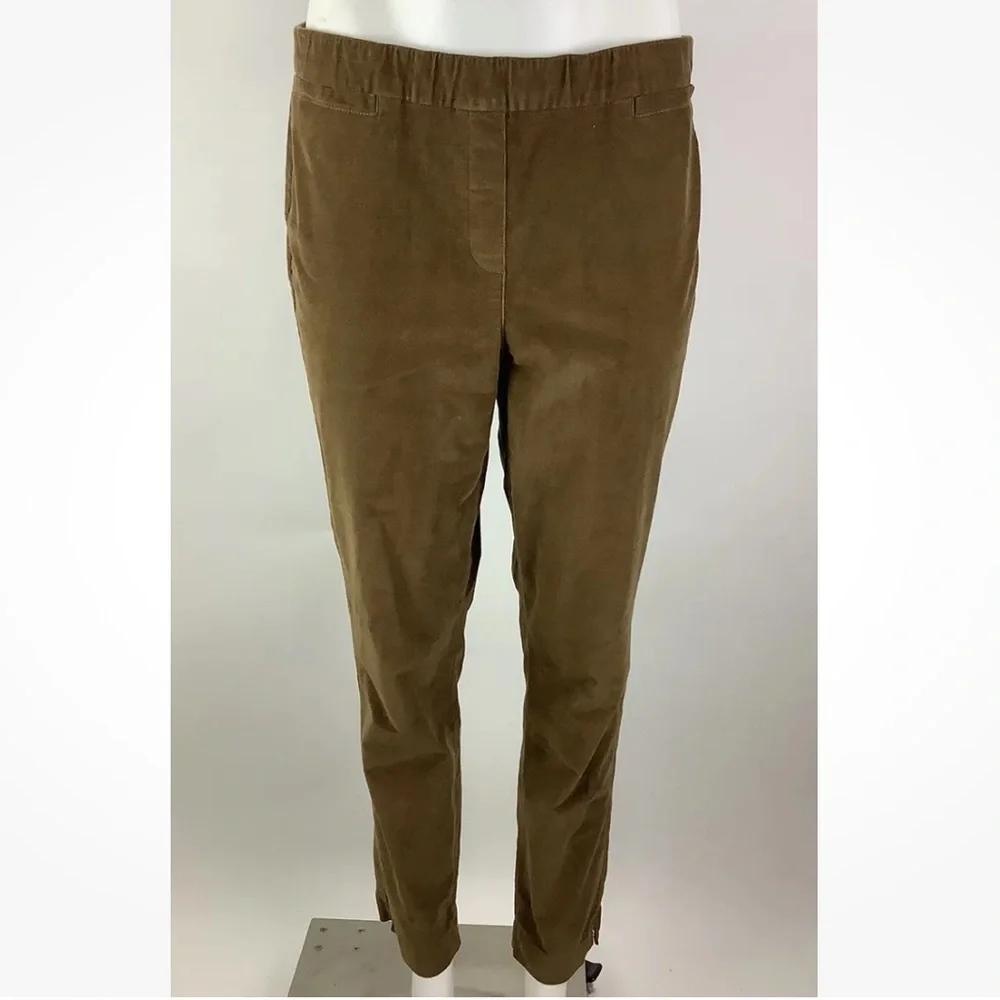 J Jill Sz 10 Pull On Straight Leg Corduroy Pants Tan Cotton Spandex Casual